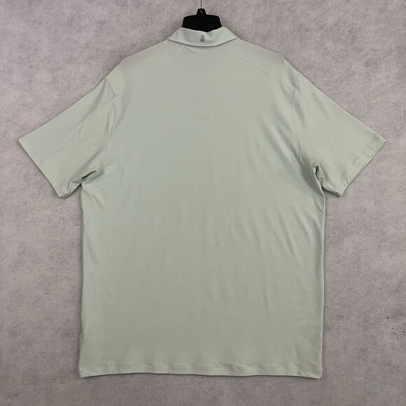 Tiger Woods Nike Polo Performance Golf Shirt Mens XL Light Green Dri Fit Snap Up - Picture 4 of 10